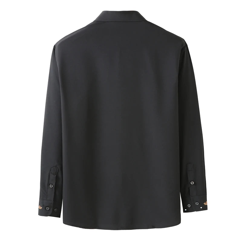 10xl 8xl 7xl bordado camisa dos homens 2022 novo outono de alta qualidade solto grandes dimensões camisas dos homens manga longa casual chemise homme