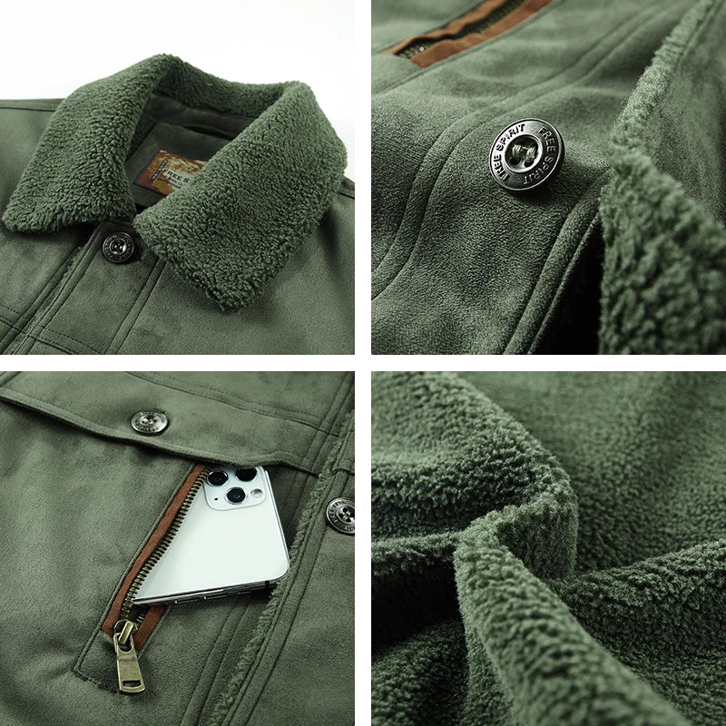 New Winter Men Windproof Warm Thick Fleece Jacket Men Fashion Casual Brand Coat Men Military Fur Collar High Quality Jacket Male