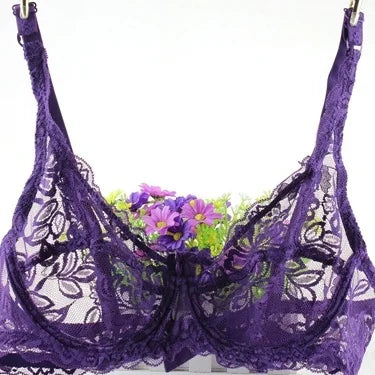 Sutiã sexy de renda para mulheres, roupa interior transparente, sutiãs push up, lingerie bh, íntimas, moda