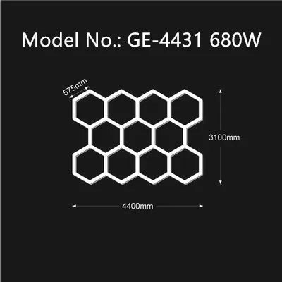 3 Years Warranty Honeycomb Led Light Garage Light Hexagon Led lamp Led Tube Ceiling Lighting For Auto Car Body Repair Workshop