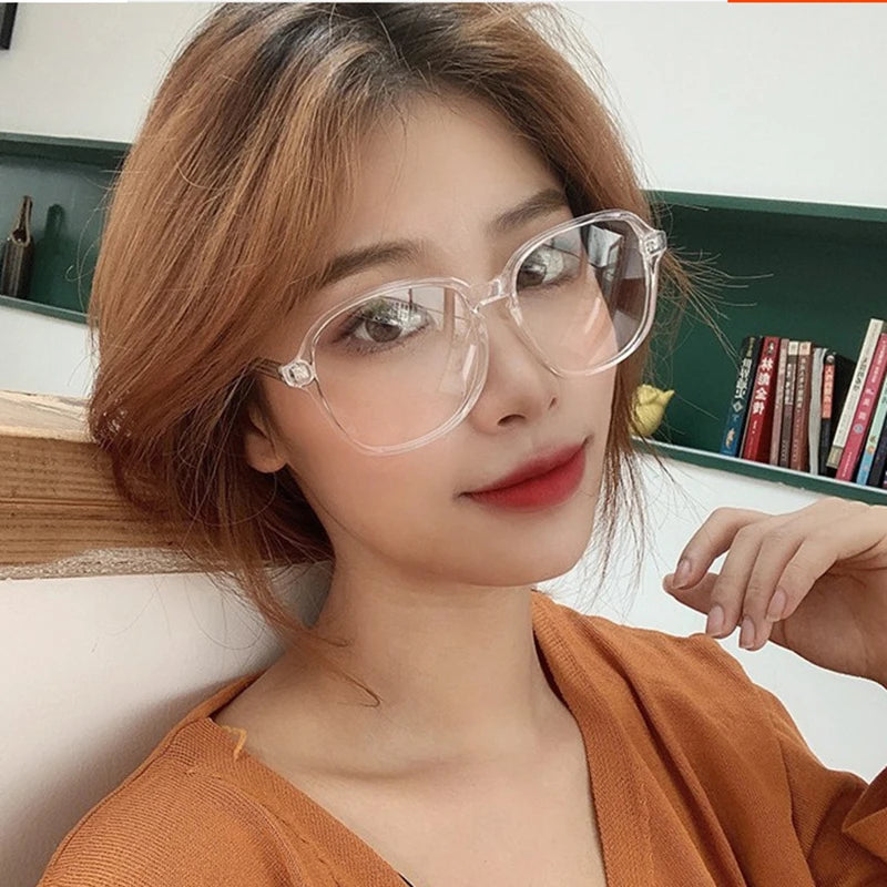 Lunettes rondes Anti-lumière bleue pour hommes et femmes, monture transparente pour ordinateur, verres optiques, nouvelle collection 2021