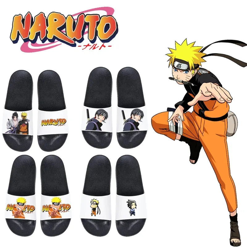 Naruto anime cartoon household slippers Sasuke Naruto Itachi Kakashi men women outdoor secondary yuan anime cartoon slippers