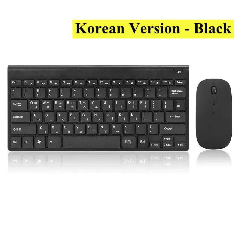 2.4G Wireless Keyboard Mouse Kits Russian French Arabic Korean Multi-media Combo For Windows 7 10 Android Ipad Laptop PC TV Box