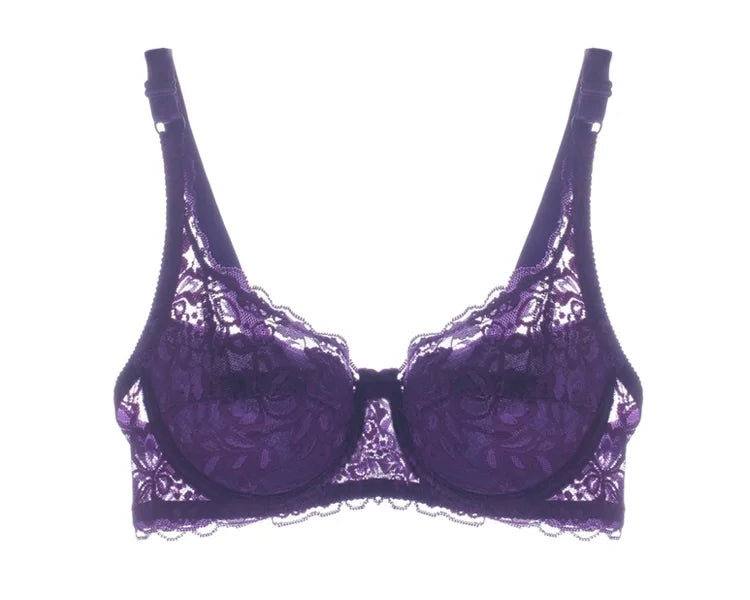 Sutiã sexy de renda para mulheres, roupa interior transparente, sutiãs push up, lingerie bh, íntimas, moda