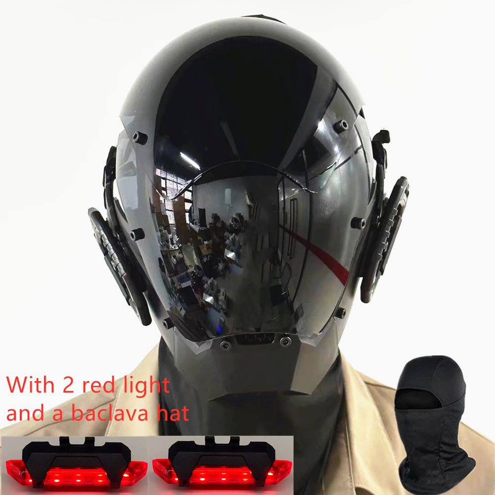 Punk Mask Helmet Cosplay for Motorcycle Men and Women, Halloween Party Mask Techwear, Full-Face Mask Costume Accessory