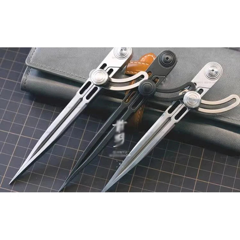 DIY Leather Craft Tools Leather Wing Dividers Adjustable Spacing Gauge Fully Polished Scribe 3Cr13 Stainless Steel HRC50