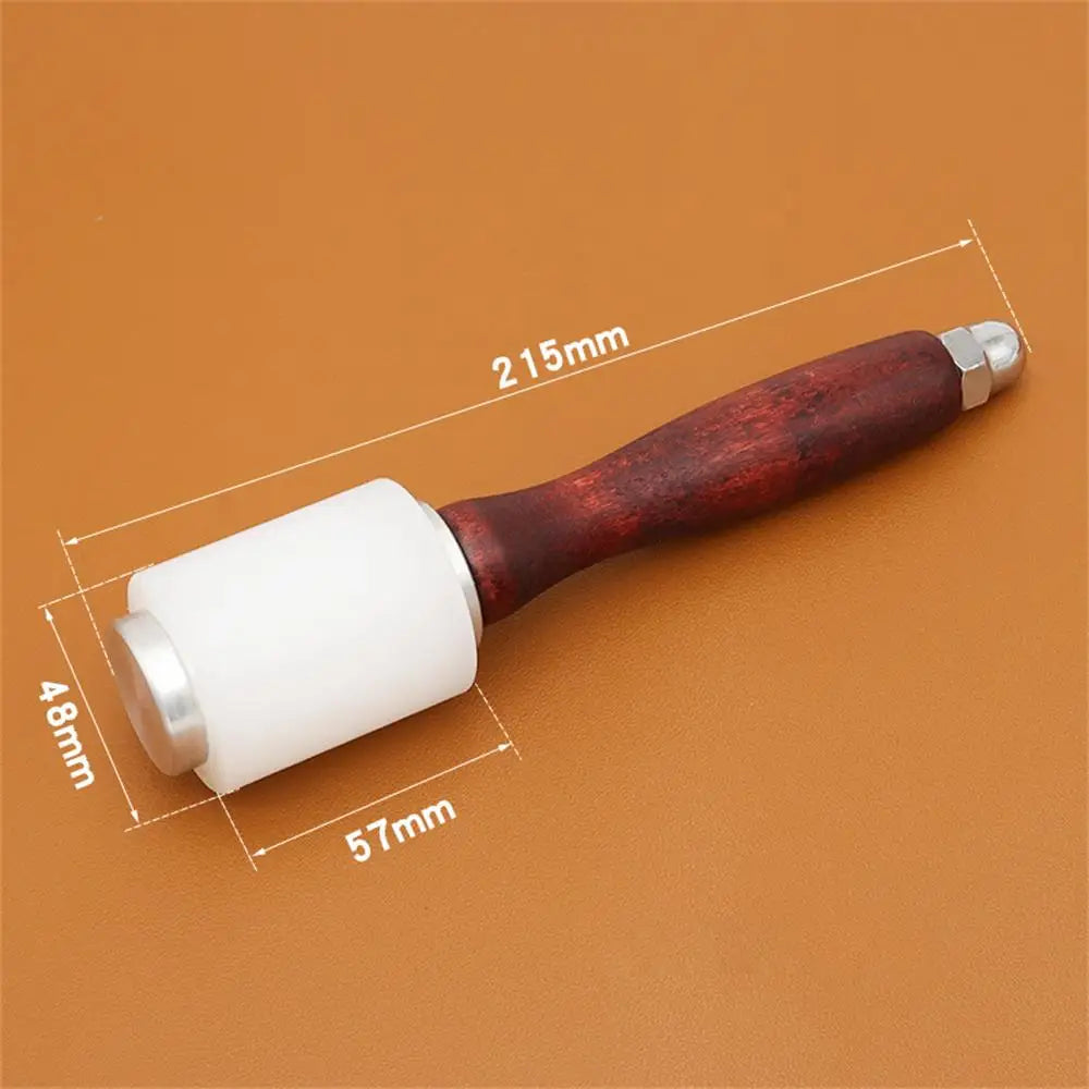 Nylon Hammer Mallet Wood Handle Leathercraft Punch ToolCowhide Punch Cutting Sewing Leather Carving Craft Hammer Tool