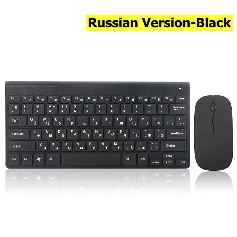 2.4G Wireless Keyboard Mouse Kits Russian French Arabic Korean Multi-media Combo For Windows 7 10 Android Ipad Laptop PC TV Box