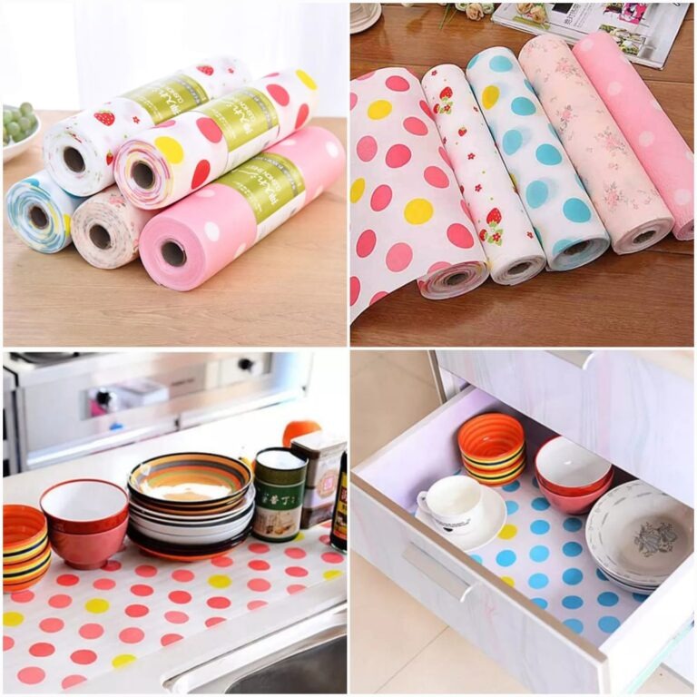 Non-Slip Place Mat Cushion Sheet - Waterproof Anti-Bacterial Cabinet Plastic Foam for Kitchen Drawers 1 Pcs (Random Print)