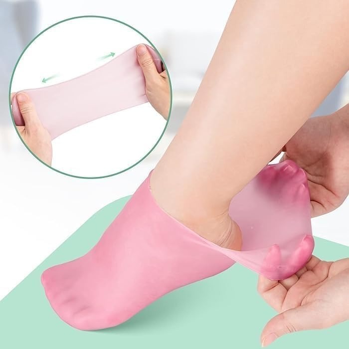Silicone Gel Moisturizing Socks for Cracked Heels – Reusable Hydrating Spa Socks for Dry Feet, Heels & Callus Repair