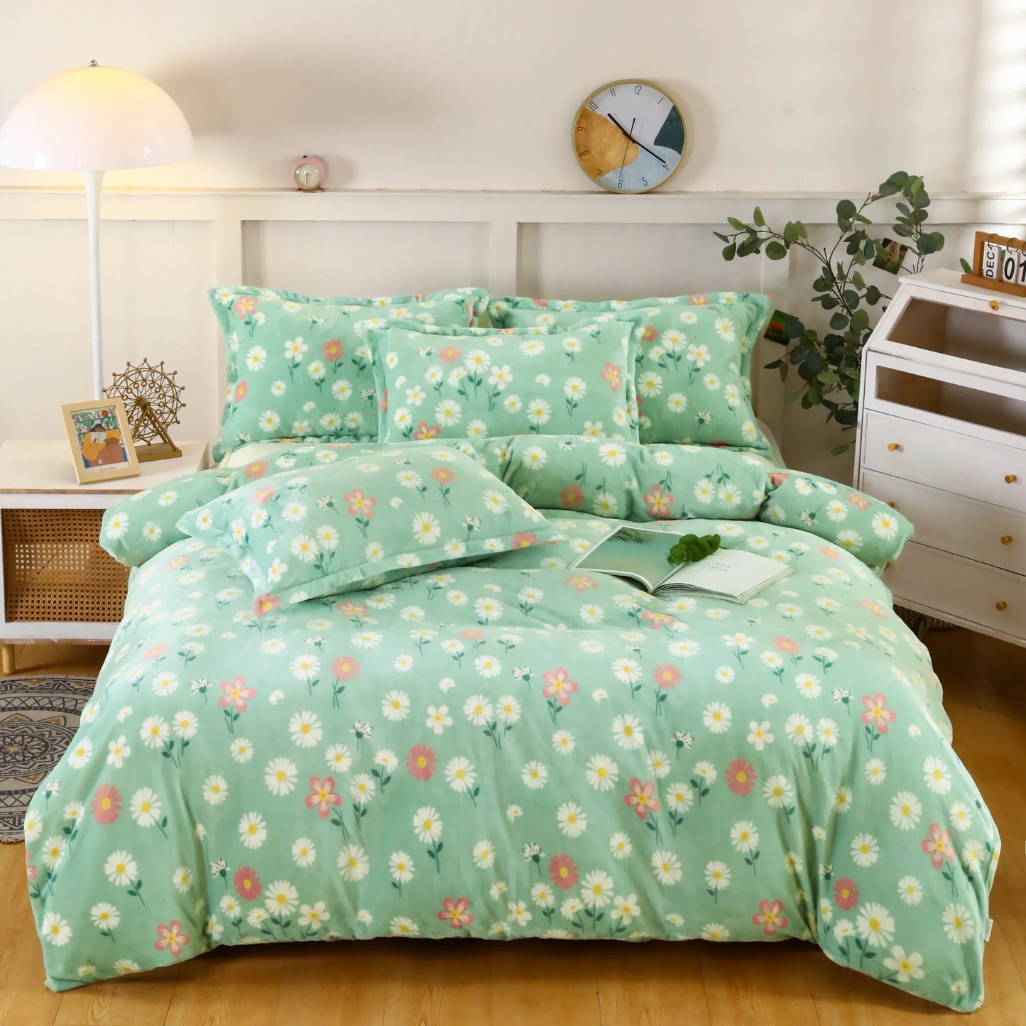 Winter Duvet Cover Thick Fleece Warm Flannel Coral  Double Sided Velvet Bedding  Single Double Queen King Size Quilt Cover