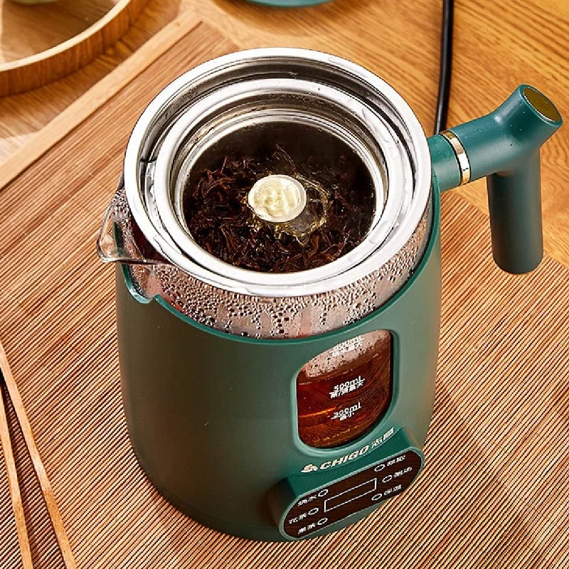 110V 220V Multifunctional Portable Tea Maker Home Health Pot Automatic Insulation Glass Steam Flower Teapot Heating Pot 800ml