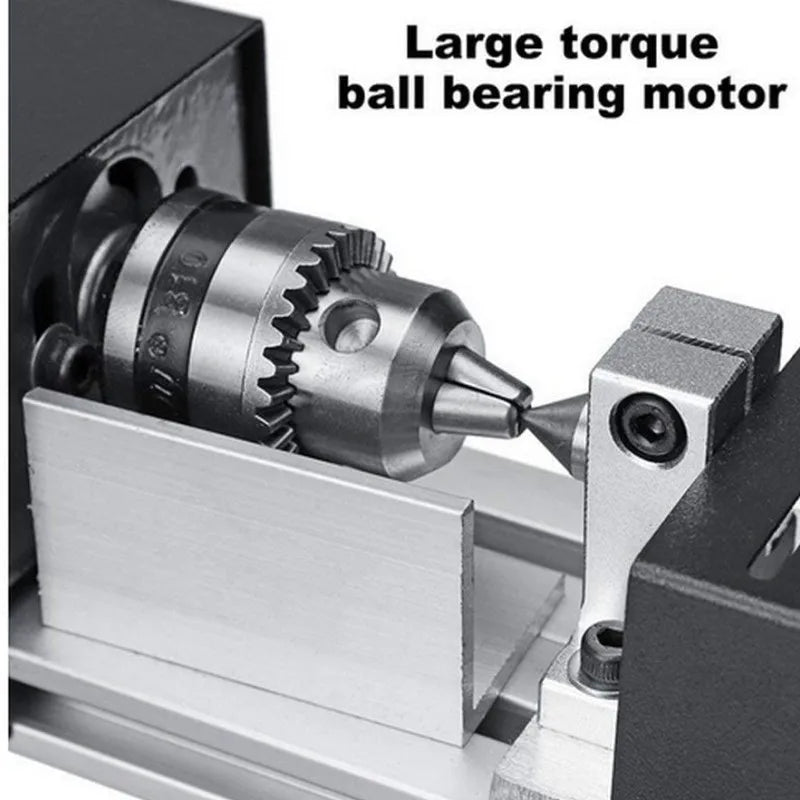 Upgraded 110V-240V Mini Wood Lathe Machine Speed Adjustable Rotary Tool Set Buddha Pearl Lathe Grinding Polishing Woodwork Tool
