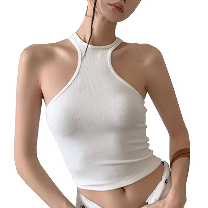 Women Fashion Sports Fitness Top Quick-Dry Breathable Running Training Yoga Vest With Chest Pad High Elasticity Soft Tank Top
