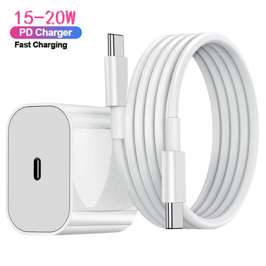 Le chargeur de charge rapide PD20W, interface type-c, adaptateur de vitesse euro-américain convient à la tête de charge Apple 12 13.