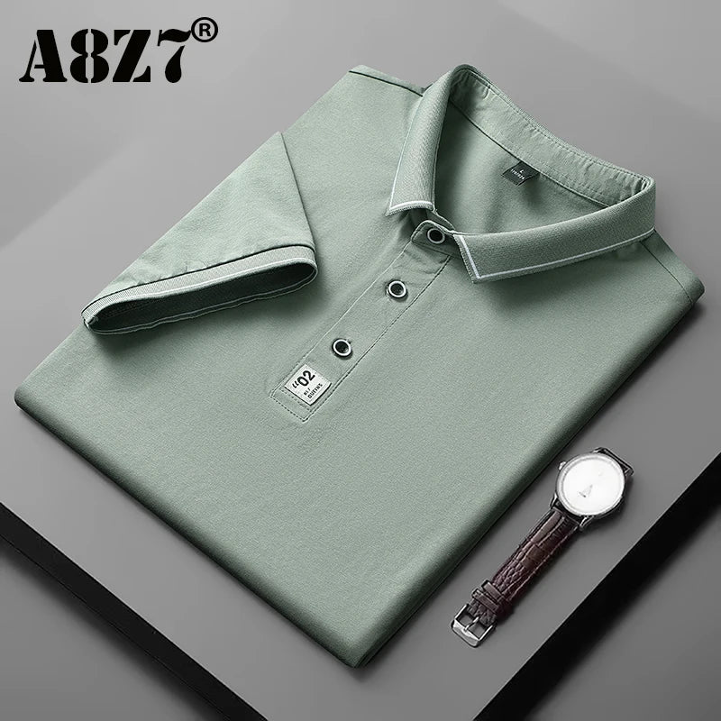 2022 New Men Cotton Polo Shirts Casual Breathable Sweat Absorbent Business Polo Shirts Short Sleeves Fashion Slim Lapel T Shirts