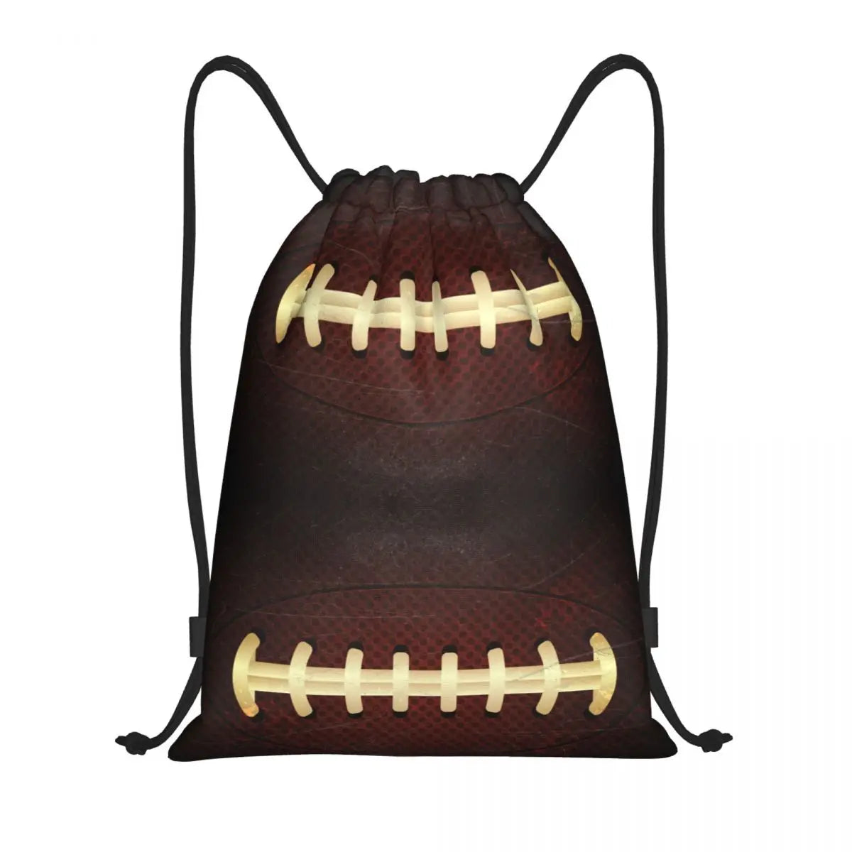 Rugby Stitching Football Drawstring Backpack Women Men Sport Gym Sackpack Portable Shopping Bag Sack
