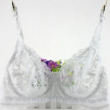 Sutiã sexy de renda para mulheres, roupa interior transparente, sutiãs push up, lingerie bh, íntimas, moda