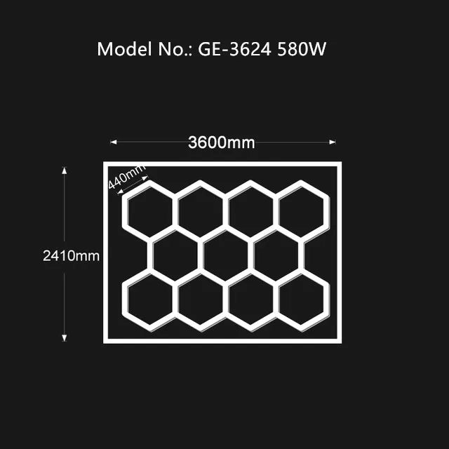 3 Years Warranty Honeycomb Led Light Garage Light Hexagon Led lamp Led Tube Ceiling Lighting For Auto Car Body Repair Workshop