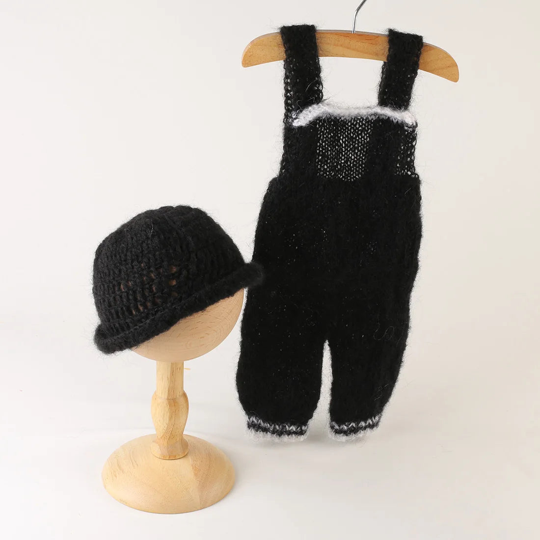 Knitted Newborn Dinosaur Romper Outfit Photography Props Crochet Baby Cartoon Animal Clothes Hat Sets Photography Accessories