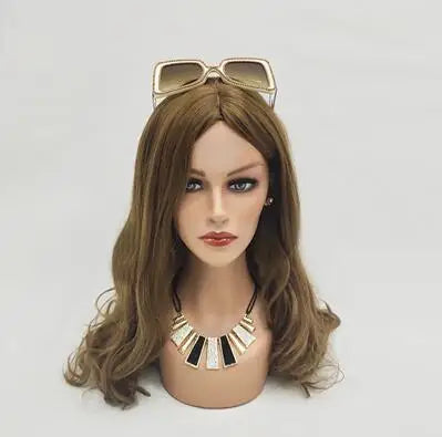 Female Realistic Head Mannequin with Shoulder, No Wig Display Model, Dark Brown and Beige Colors,for Hat Glasses, E185, 20Style