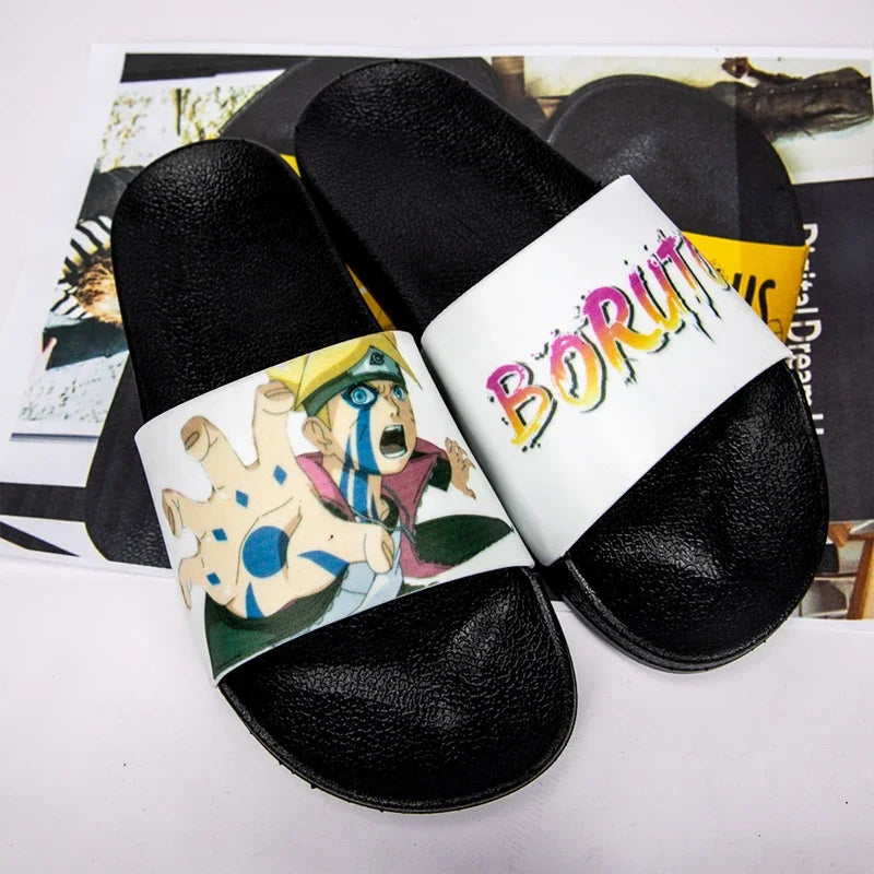 Naruto anime cartoon household slippers Sasuke Naruto Itachi Kakashi men women outdoor secondary yuan anime cartoon slippers
