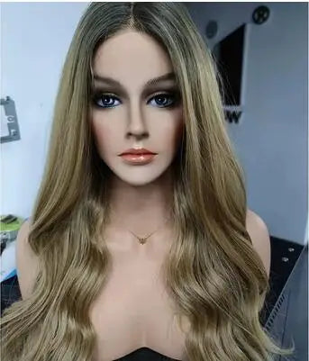 Female Realistic Head Mannequin with Shoulder, No Wig Display Model, Dark Brown and Beige Colors,for Hat Glasses, E185, 20Style