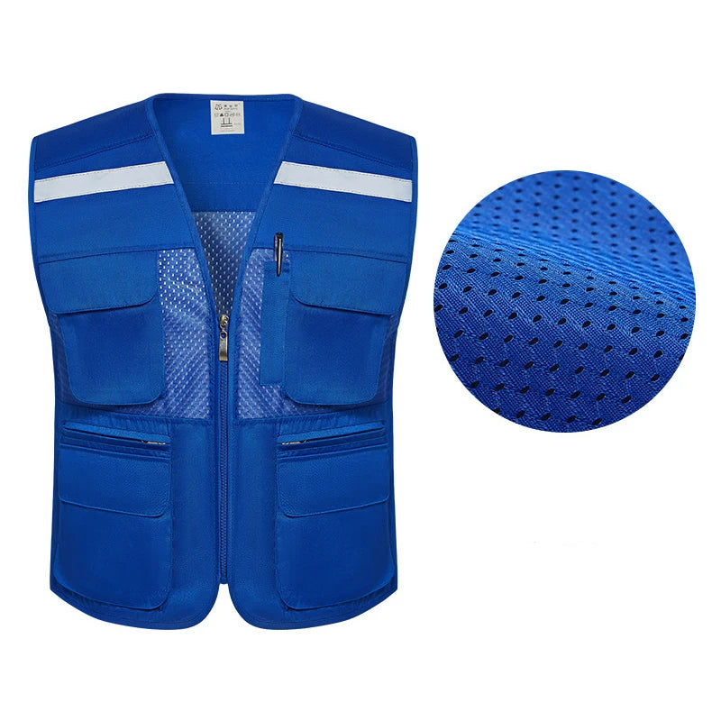 Mens Fishing Vests Outdoor Multi-pockets Sleeveless Jackets Male Summer Breathable Mens Vest Photography Tool Waistcoat
