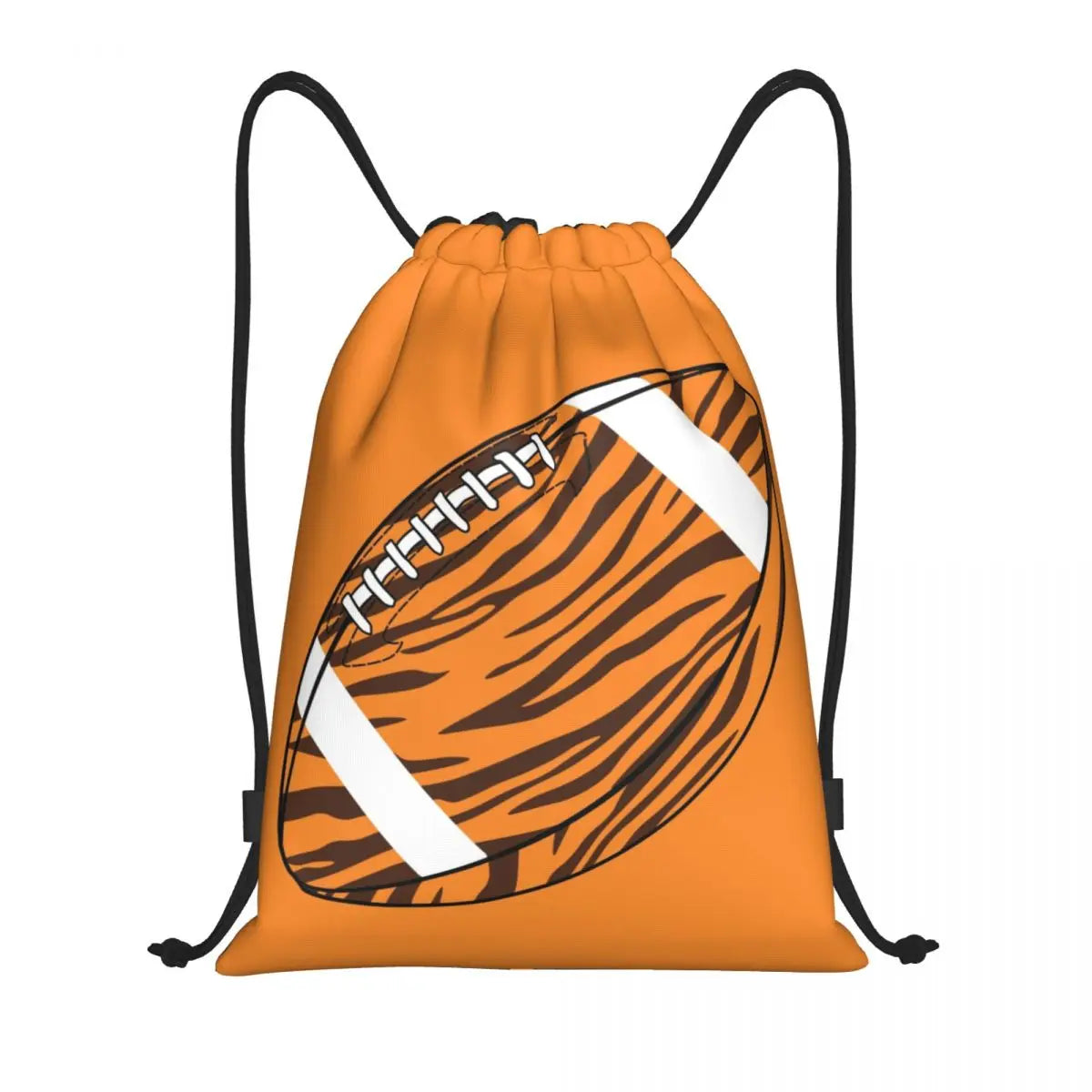 Rugby Stitching Football Drawstring Backpack Women Men Sport Gym Sackpack Portable Shopping Bag Sack