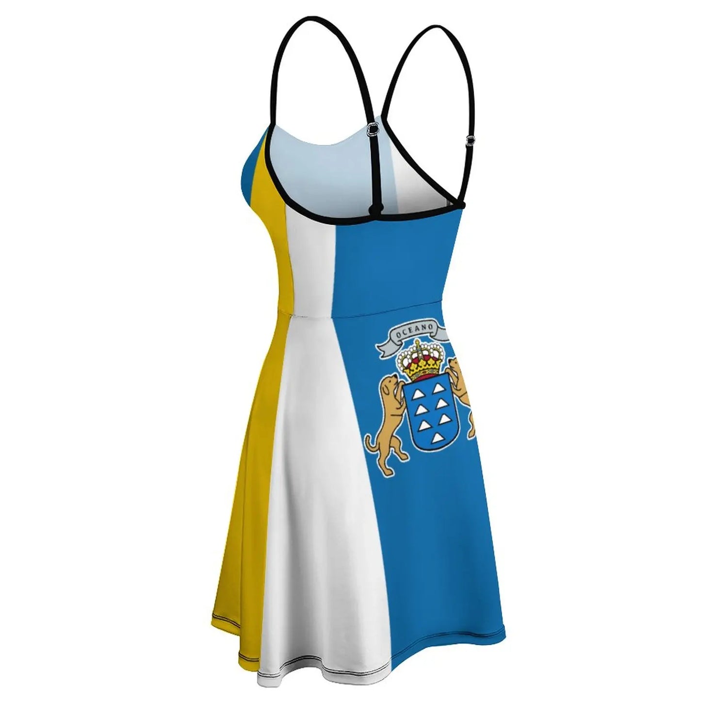 Flag of The Canary Islands Women's Sling Dress Graphic Cool Exotic  Woman's Dress Humor Graphic  Vacations The Dress