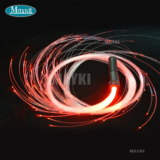 Látigos de baile de fibra óptica LED superbrillantes con píxeles giratorios de 360 °