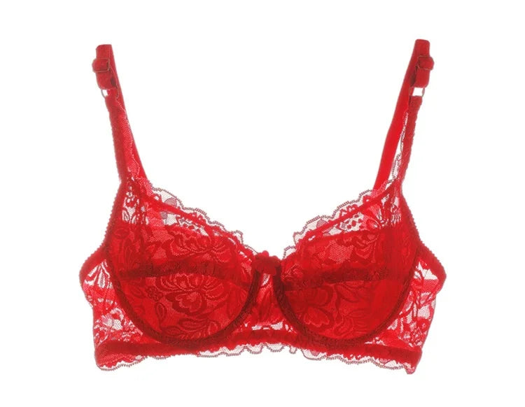 Sutiã sexy de renda para mulheres, roupa interior transparente, sutiãs push up, lingerie bh, íntimas, moda