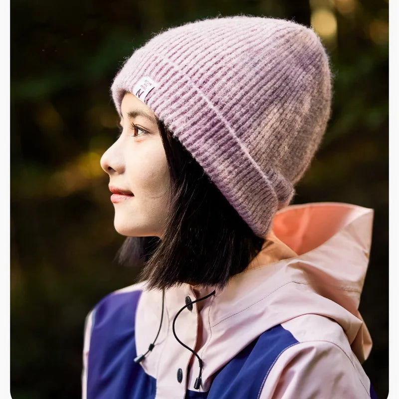 Naturehike Unisex Flanging Flower Yarn knitted Hat Man Winter Warm Hats Difficult Pilling Windproof Woman's Outdoor Cap Hikking