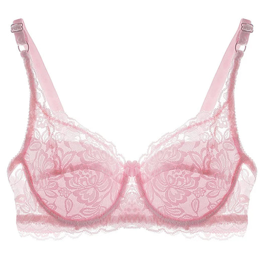 Sutiã sexy de renda para mulheres, roupa interior transparente, sutiãs push up, lingerie bh, íntimas, moda