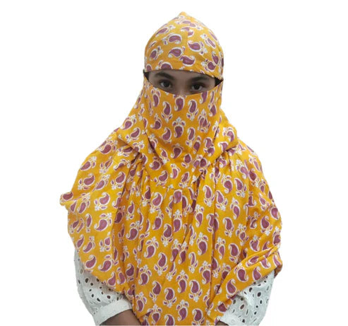 Printed Scarf Cum Mask With Face Cover Sun Protection (Random Print)