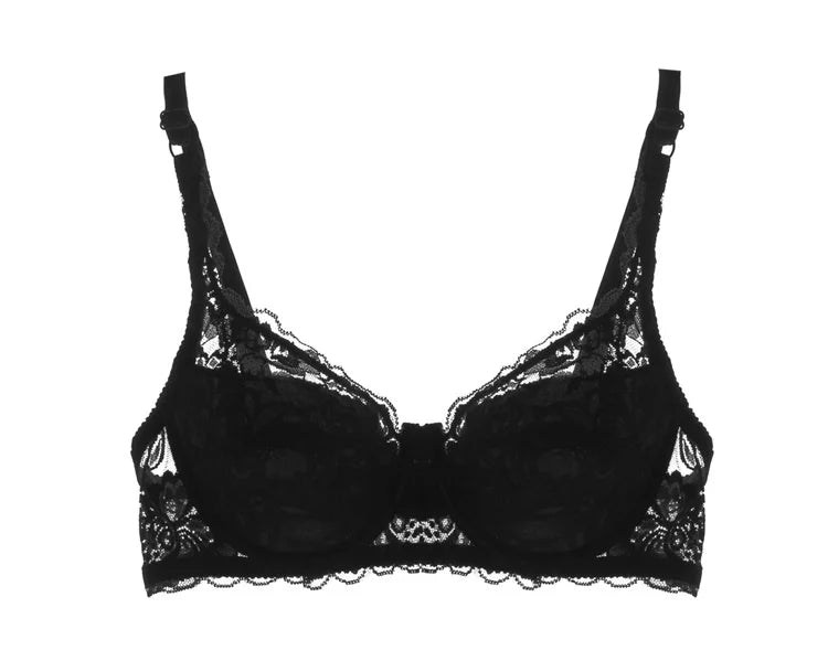 Sutiã sexy de renda para mulheres, roupa interior transparente, sutiãs push up, lingerie bh, íntimas, moda