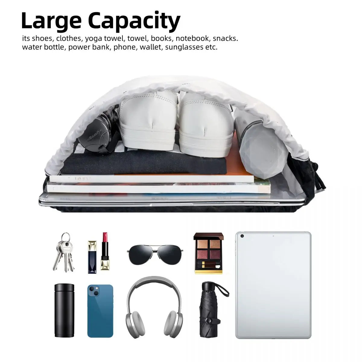 Rugby Stitching Football Drawstring Backpack Women Men Sport Gym Sackpack Portable Shopping Bag Sack