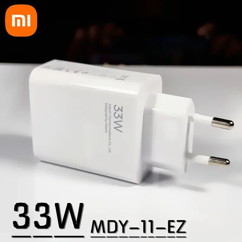 Original Xiaomi 33W Fast Charger EU Turbo Charge 2M 1.5M Type C Cable For Mi 10 9 10T Lite POCO X3 NFC Redmi K40 Note 9 10 Pro
