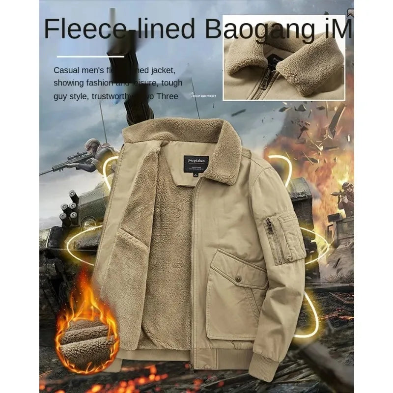 Militar Múltiplos Bolsos Jaqueta Masculina, Blusão Tático, Engrossar Aquecimento, Cardigan Luxo Casual, Casacos de acampamento ao ar livre