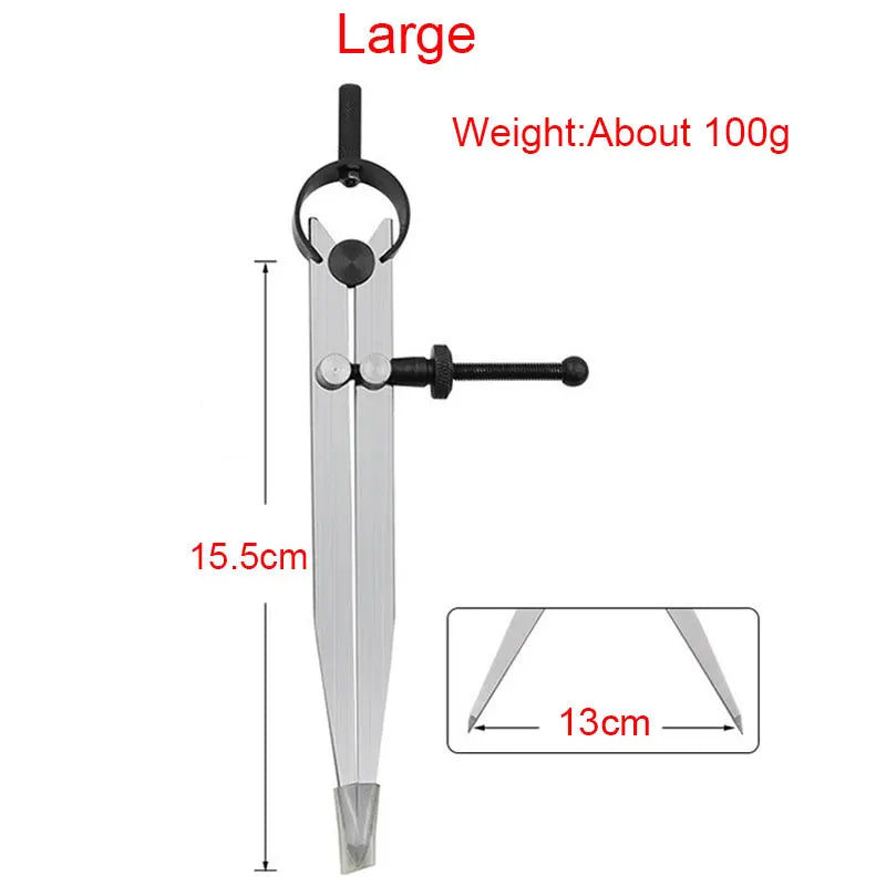 1PC Carbon Steel Scriber Divider Wheel Adjustable Wing Divider Edge Creaser Leather Stitch Hole Measure Compass Rotary Scribing