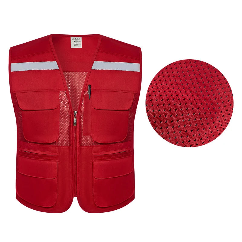 Mens Fishing Vests Outdoor Multi-pockets Sleeveless Jackets Male Summer Breathable Mens Vest Photography Tool Waistcoat