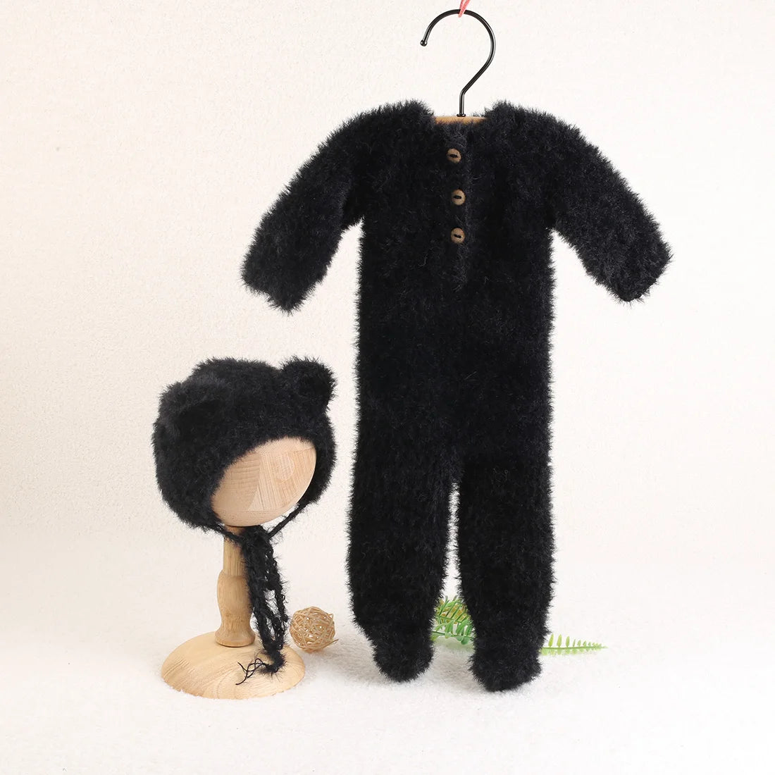 Knitted Newborn Dinosaur Romper Outfit Photography Props Crochet Baby Cartoon Animal Clothes Hat Sets Photography Accessories