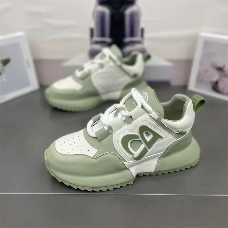 Designer Chunky Sneaker Men Cover Bottom Board Shoe Fashion Leather Breathable Increased Internal Platform Casual Running Shoes