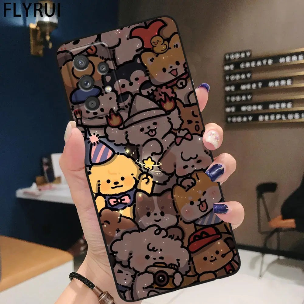 Funda Case For Samsung Galaxy S23 S22 S21 S20 FE S10 S24 LITE S9 S8 PLUS ULTRA 5G Phone Case Shell Cover Cute cartoon animals