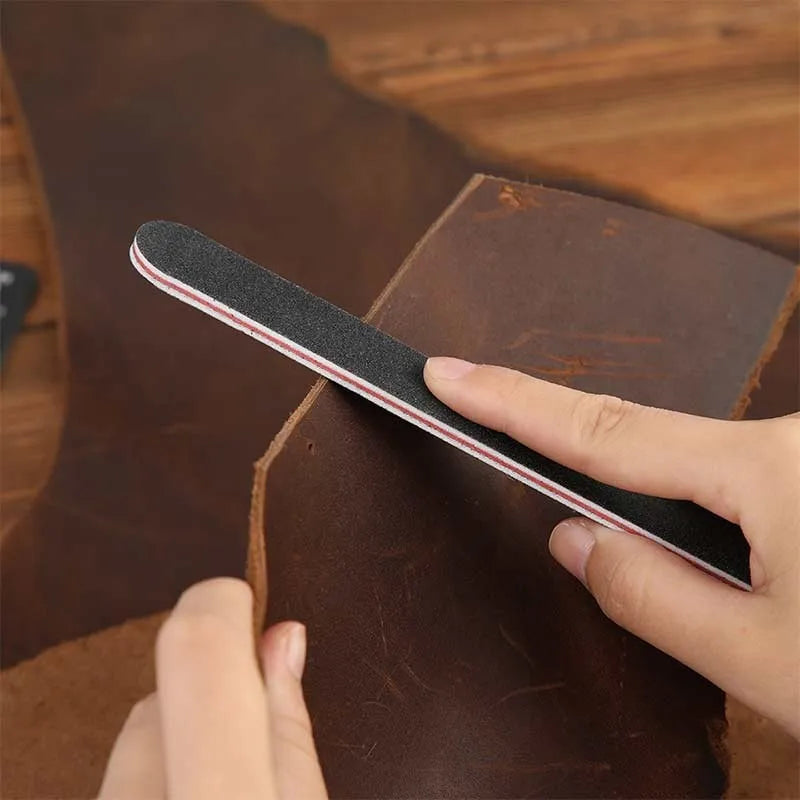 10Pcs Leather Edge Polishing Strips Set Double Side Grinding Sandpaper For Leather Finishing Edge Grinding Bar DIY Sanding Tool