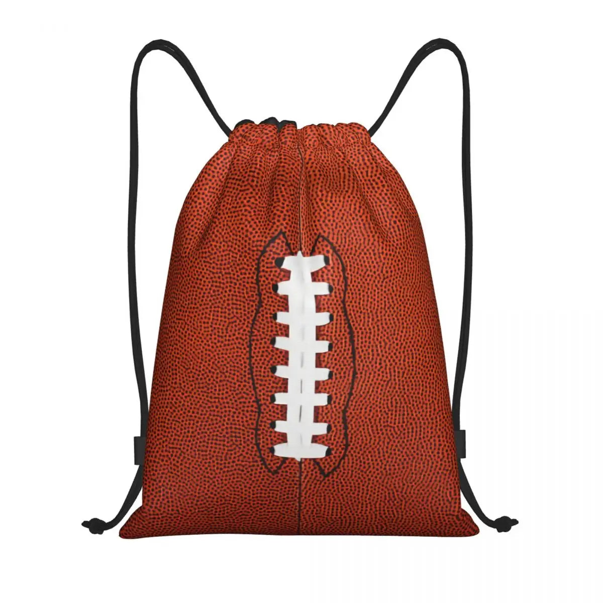 Rugby Stitching Football Drawstring Backpack Women Men Sport Gym Sackpack Portable Shopping Bag Sack