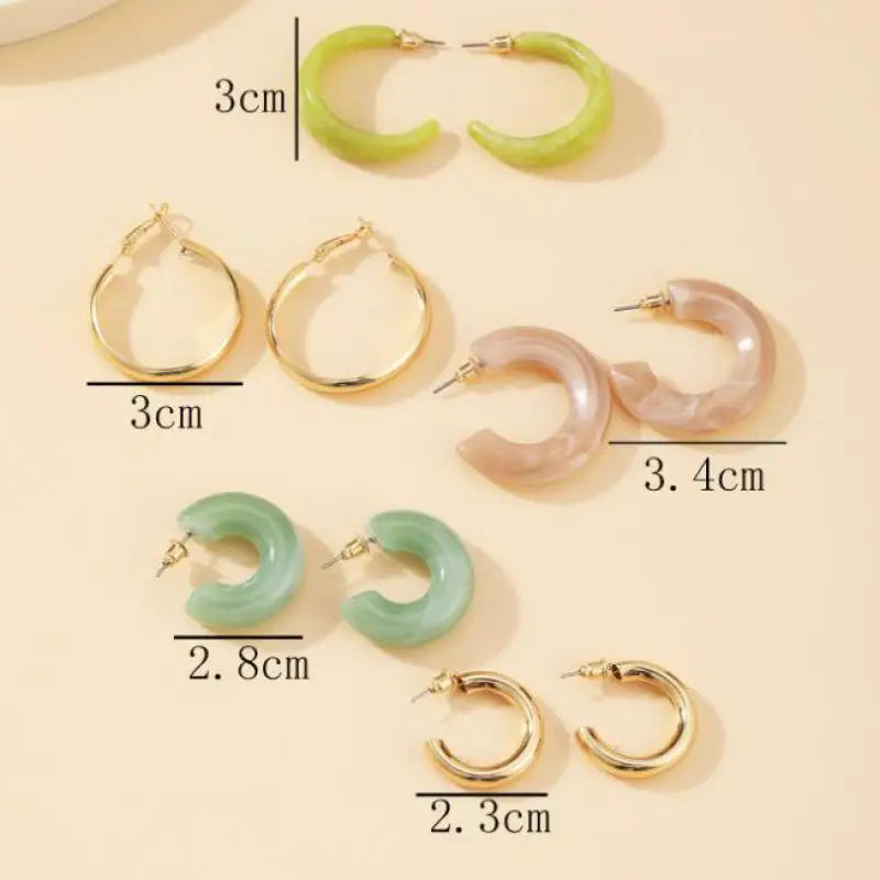 Korean Version Girl Suit Earrings Creative Simple Acetate Acrylic Earrings Retro Temperament Color All-match Earrings Pendiente
