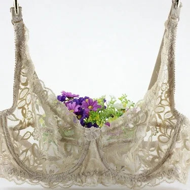 Sutiã sexy de renda para mulheres, roupa interior transparente, sutiãs push up, lingerie bh, íntimas, moda