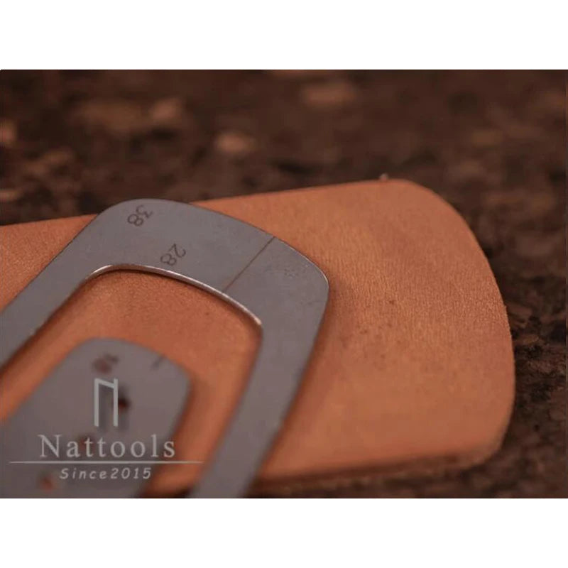 Nattools square belt tail ruler belt rounded template handmade DIY leather making tool