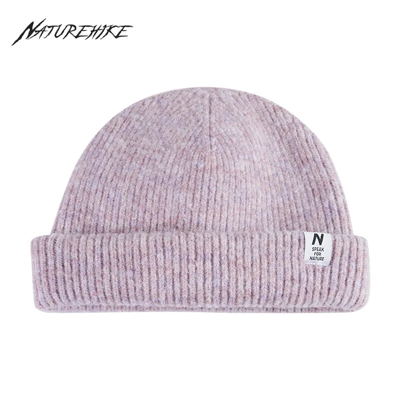 Naturehike Unisex Flanging Flower Yarn knitted Hat Man Winter Warm Hats Difficult Pilling Windproof Woman's Outdoor Cap Hikking